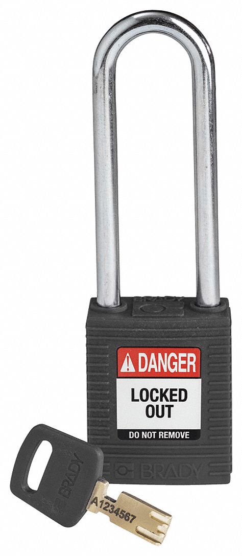 Lockout Padlock Nylon Blk Key Different