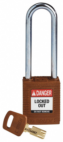 Lockout Padlock Nylon Brn Key Different