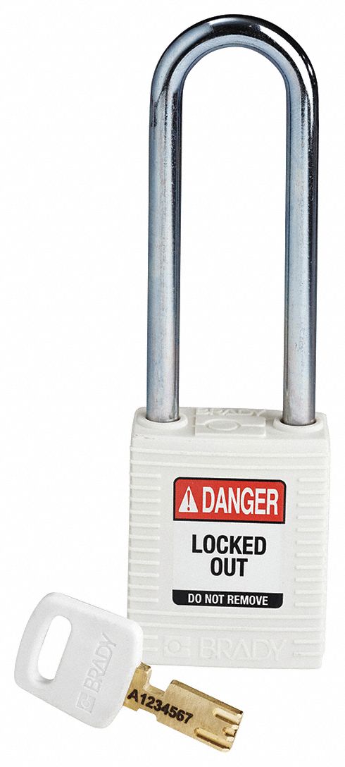 Lockout Padlock Nylon Wht Key Different