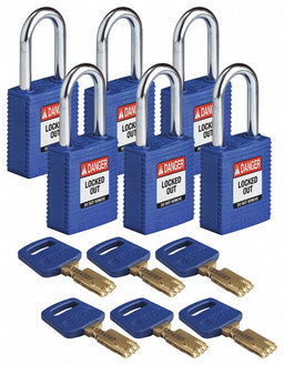 Lockout Padlock Nylon Bl 6 Keys PK6
