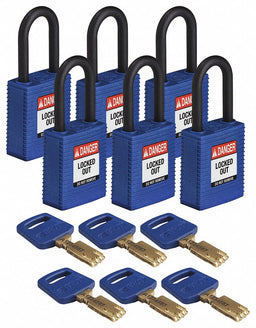 Lockout Padlock Nylon Bl Rectangular PK6
