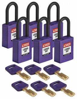 Lockout Padlock Nylon Rectangular PK6