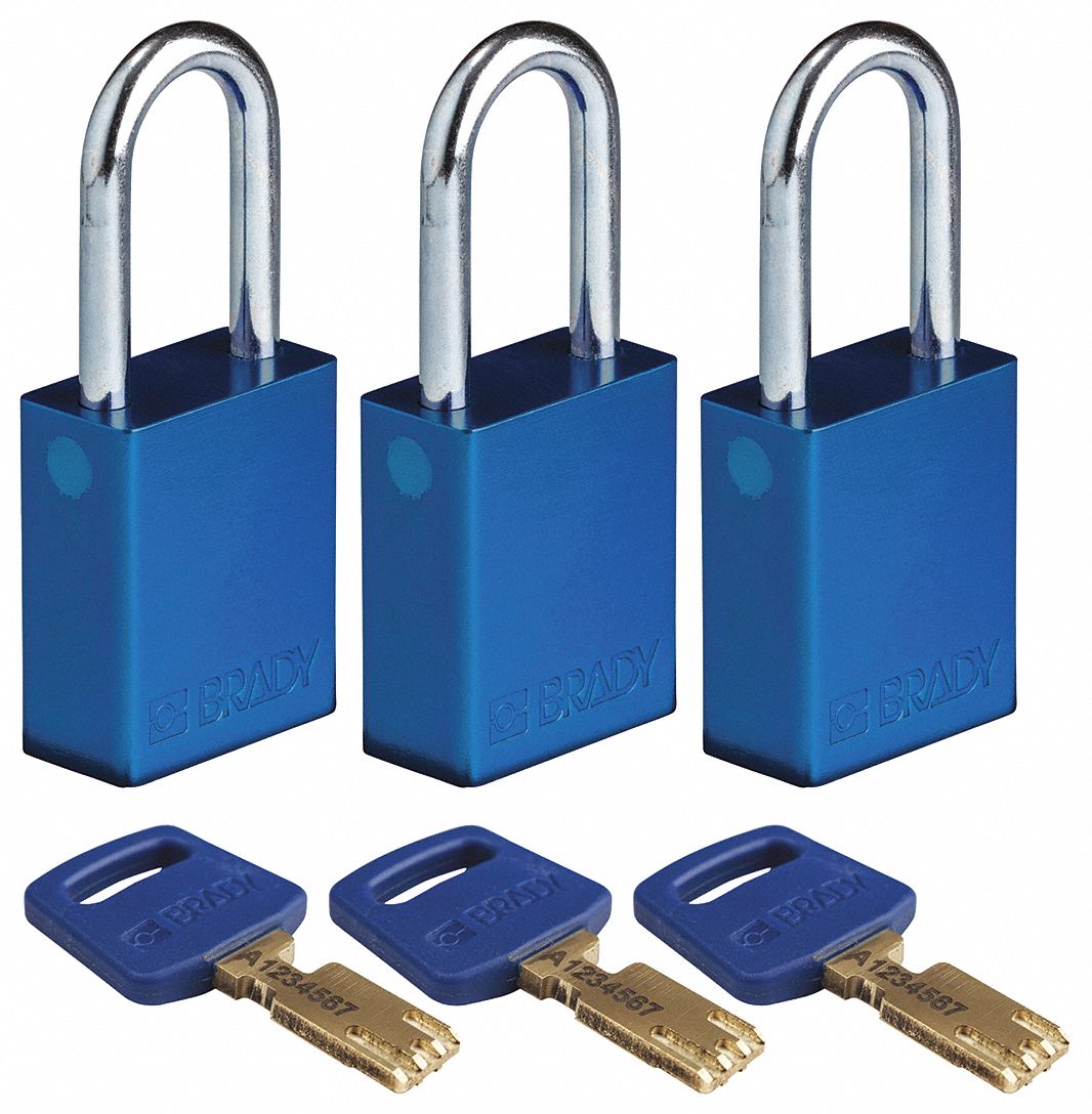 Lockout Padlock Al Open Shackel Blue PK3