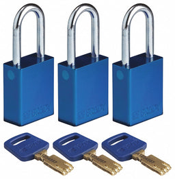 Lockout Padlock Al Open Shackel Blue PK3
