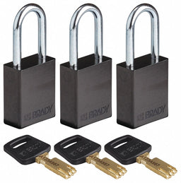 Lockout Padlock Al Open Shackel Blk PK3