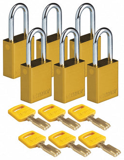 K7472 Lockout Padlock Al Yellow Key Alike PK6