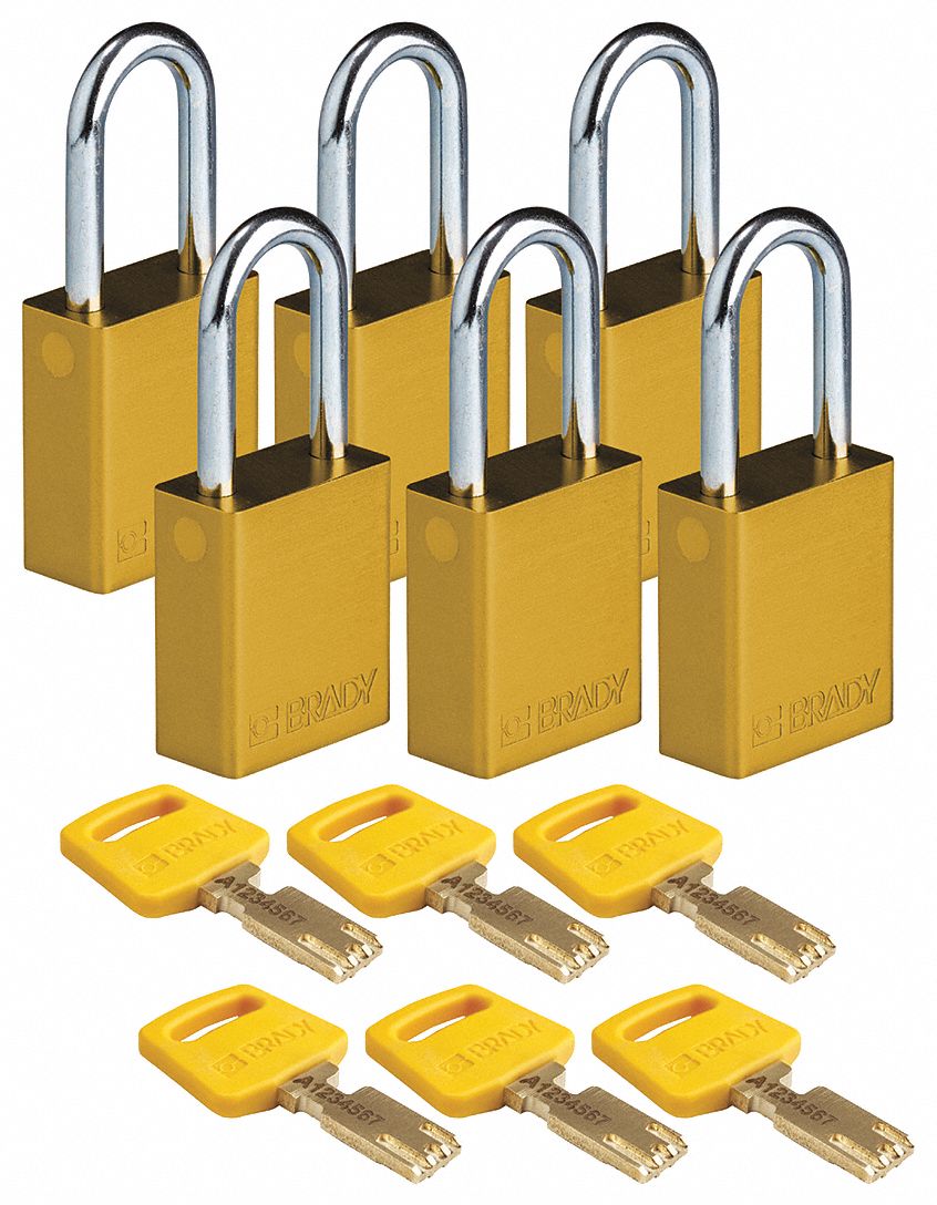 K7943 Lockout Padlock Al Ylw Key Different PK6
