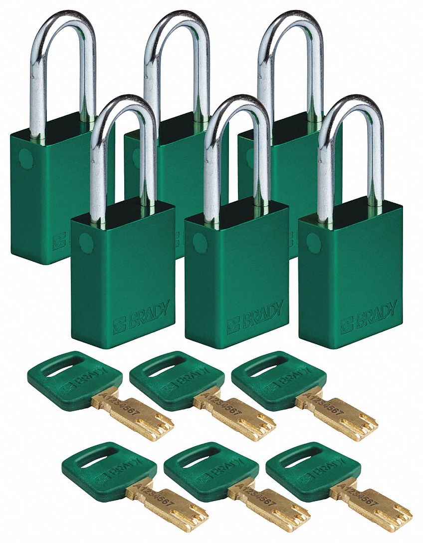 K7472 Lockout Padlock Al Green Key Alike PK6