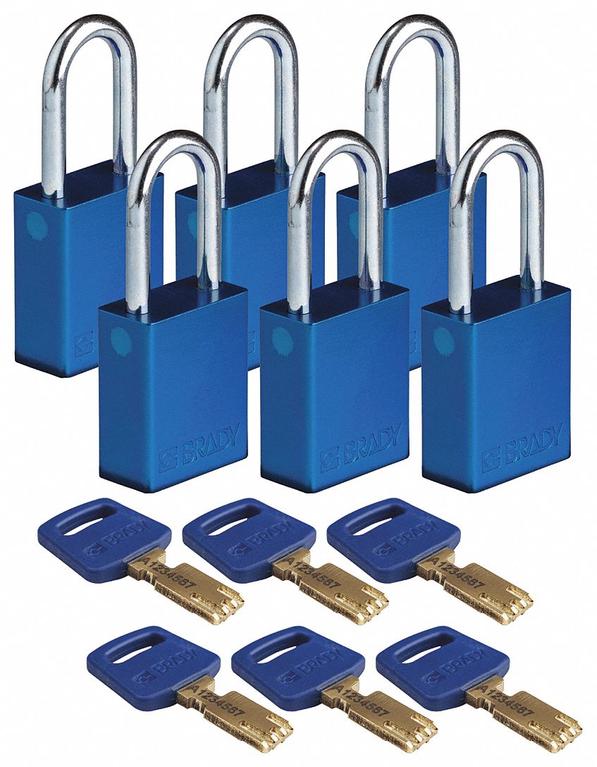 K7943 Lockout Padlock Alum. Bl Different PK6