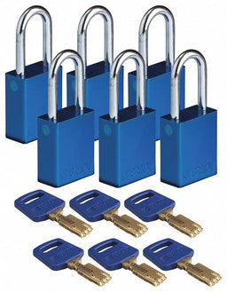 K7943 Lockout Padlock Alum. Bl Different PK6