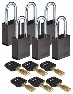 K7472 Lockout Padlock Al Black Key Alike PK6