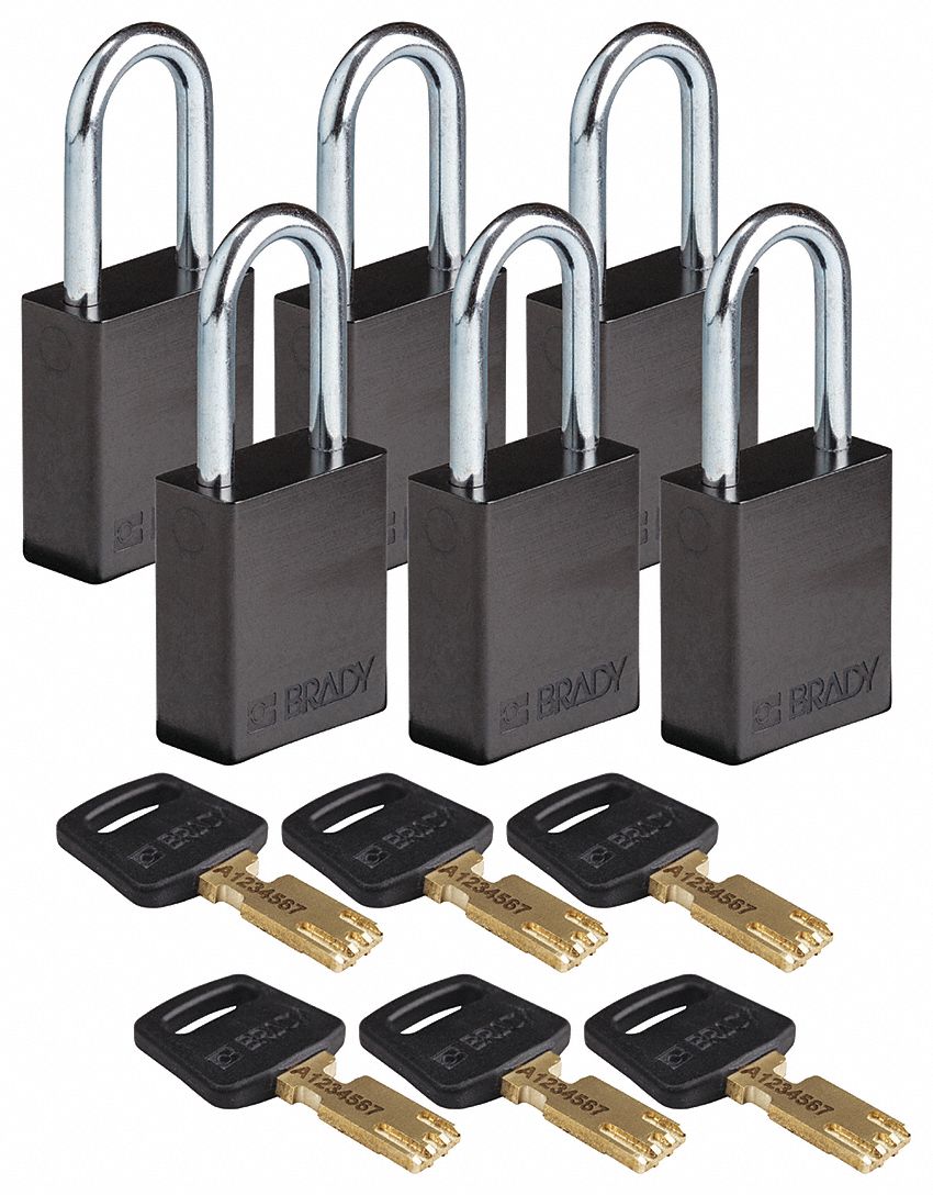K7943 Lockout Padlock Al Blk Key Different PK6