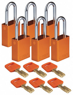 K7472 Lockout Padlock Al Orange Key Alike PK6