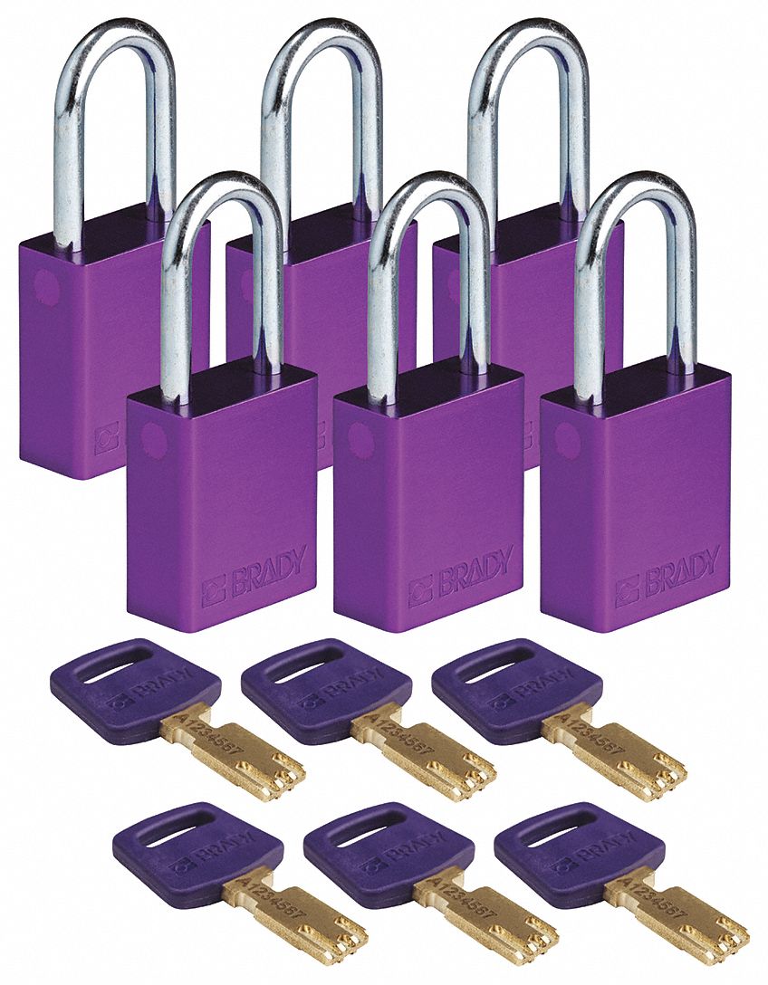 K7943 Lockout Padlock Al Purple 1-13/16 H PK6