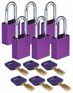 K7943 Lockout Padlock Al Purple 1-13/16 H PK6