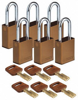 K7472 Lockout Padlock Al Brown Key Alike PK6