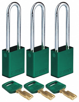 K7474 Lockout Padlock Al 1/4 W Green PK3