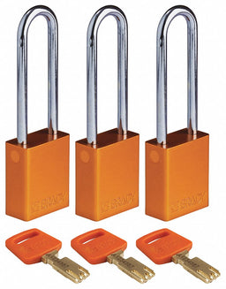 K7474 Lockout Padlock Al 1/4 W Orange PK3