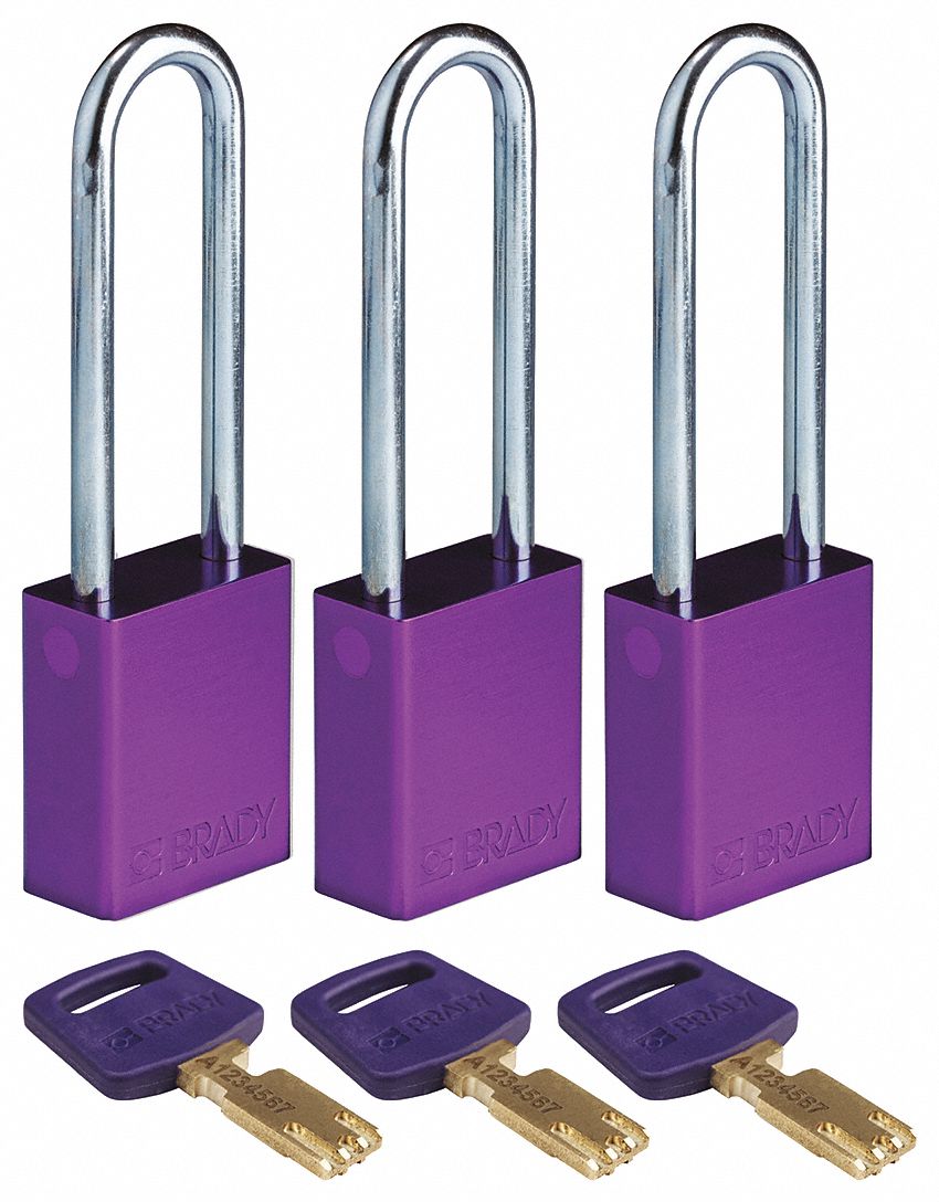 K7474 Lockout Padlock Al 1/4 W Purple PK3