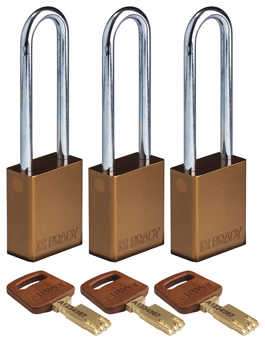 K7474 Lockout Padlock Al 1/4 W Brown PK3