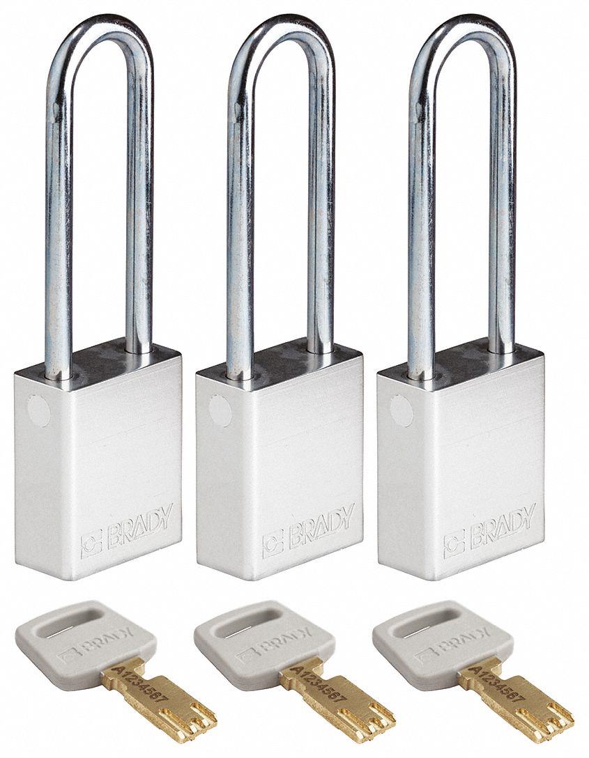 K7474 Lockout Padlock Al 1/4 W Silver PK3