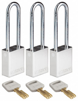K7474 Lockout Padlock Al 1/4 W Silver PK3