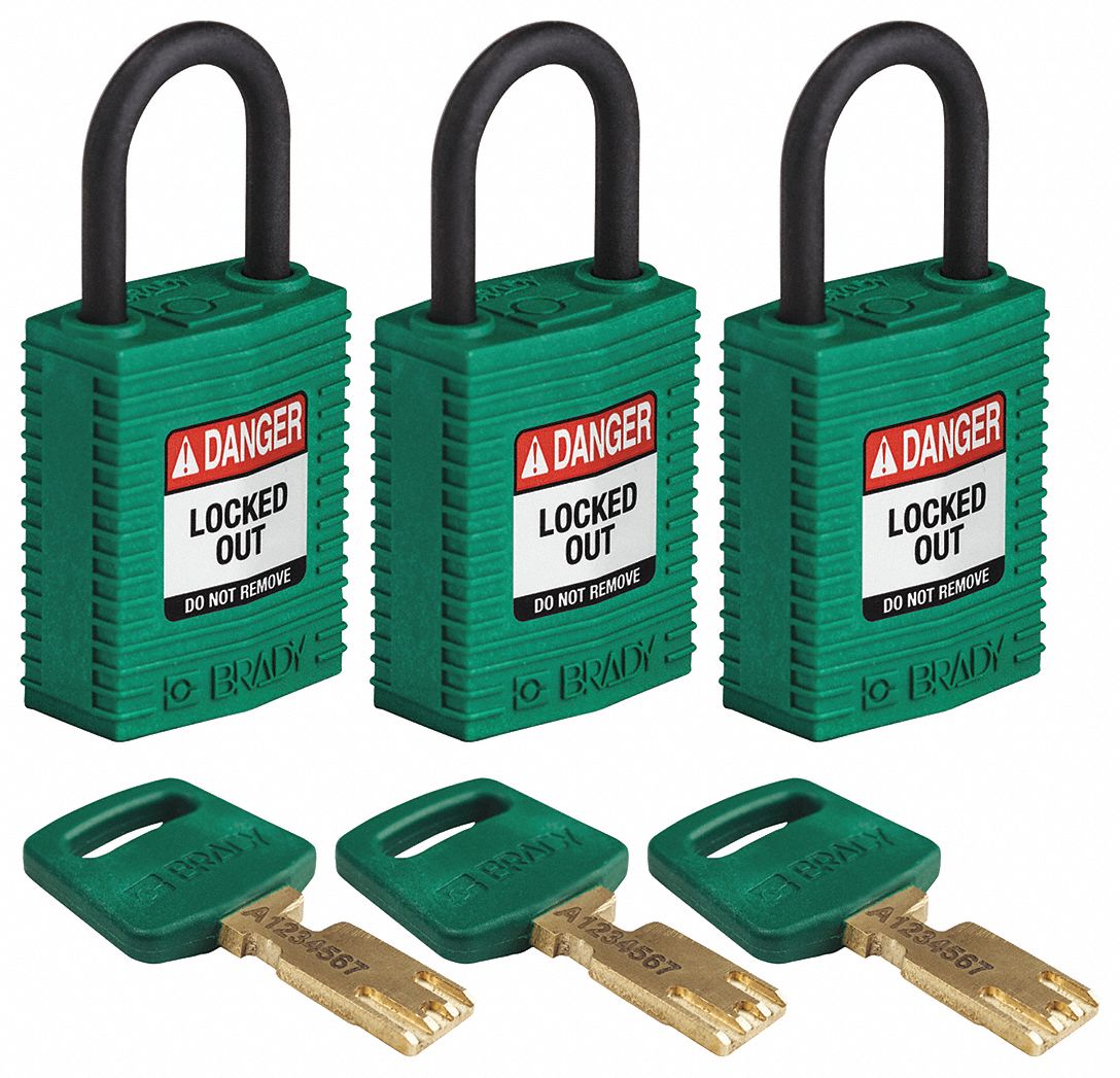 K7458 Lockout Padlock Nylon Green PK3