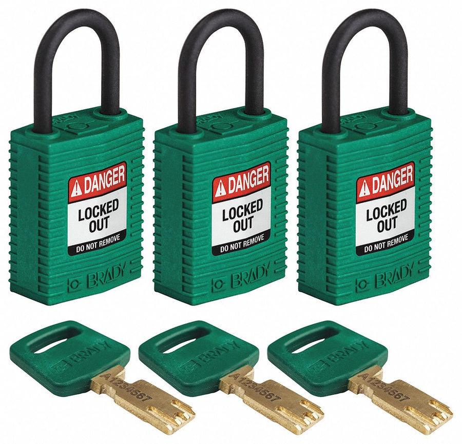 K7458 Lockout Padlock Nylon Green PK3