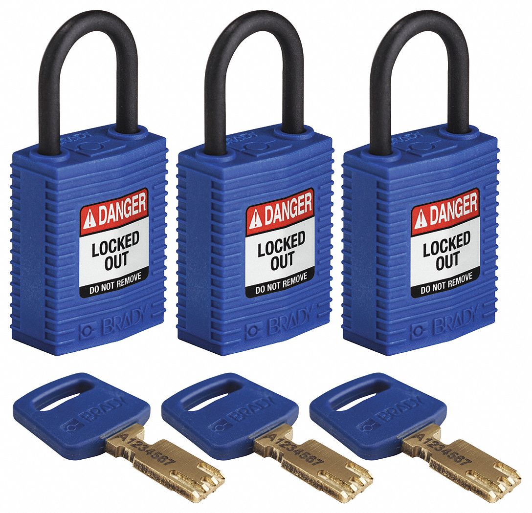 K7458 Lockout Padlock Nylon Bl PK3
