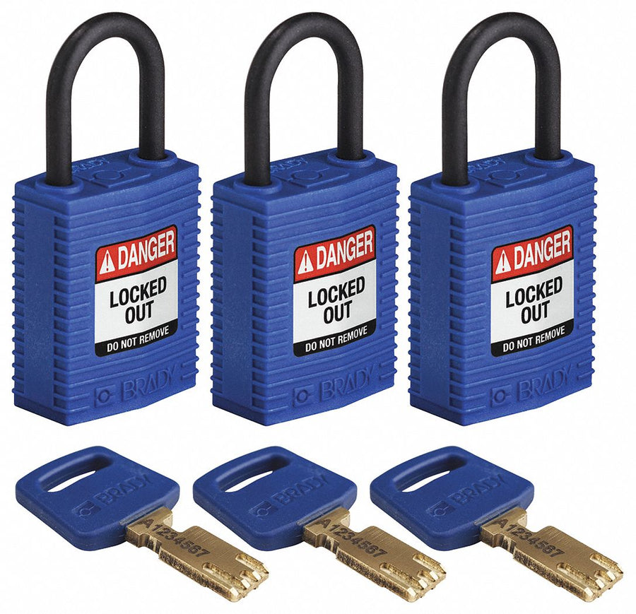 K7458 Lockout Padlock Nylon Bl PK3