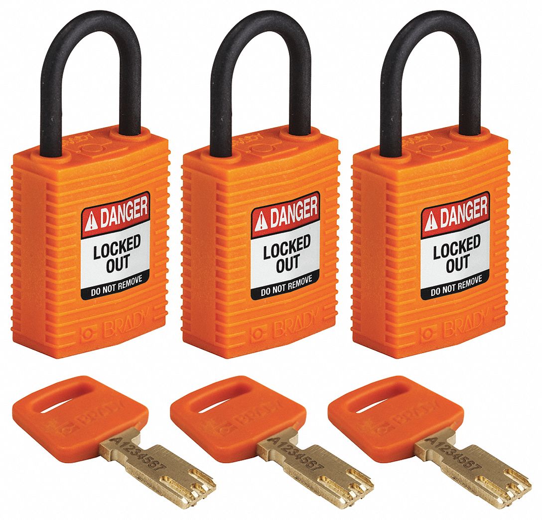 K7458 Lockout Padlock Nylon Orange PK3
