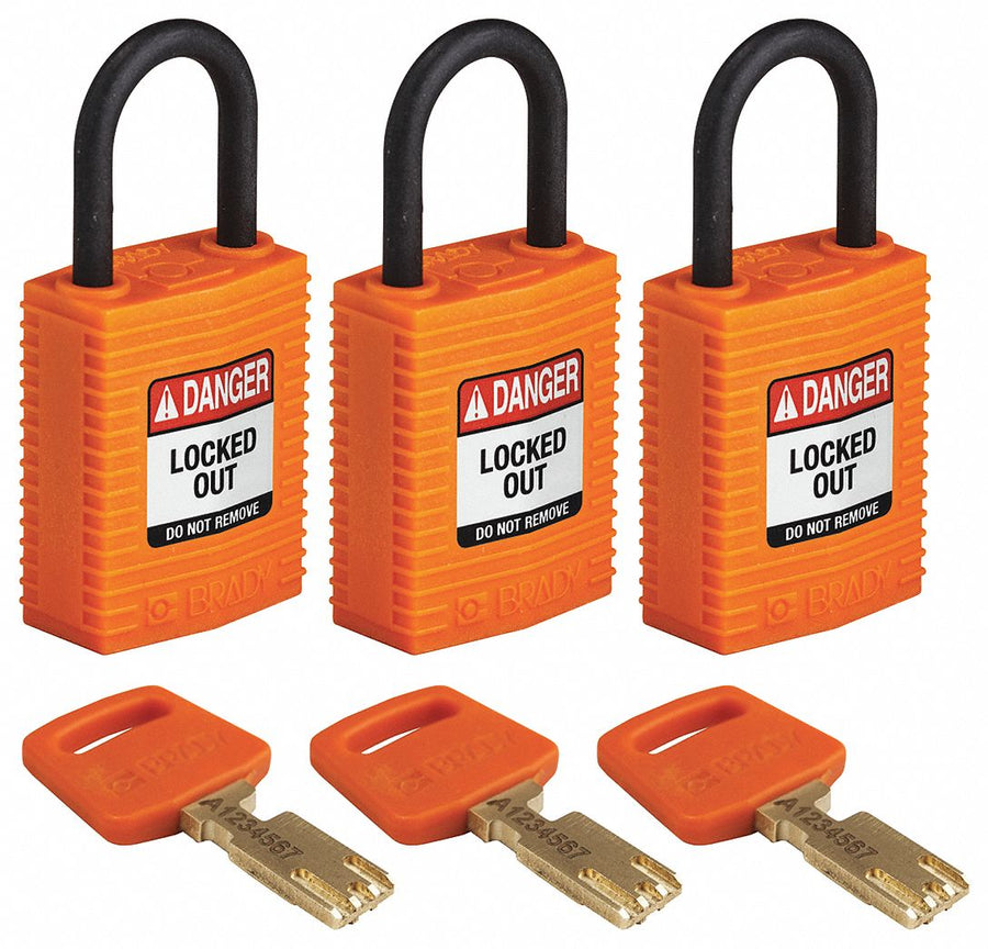 K7458 Lockout Padlock Nylon Orange PK3