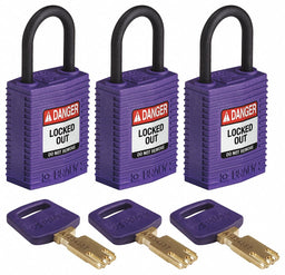 K7458 Lockout Padlock Nylon Purple PK3