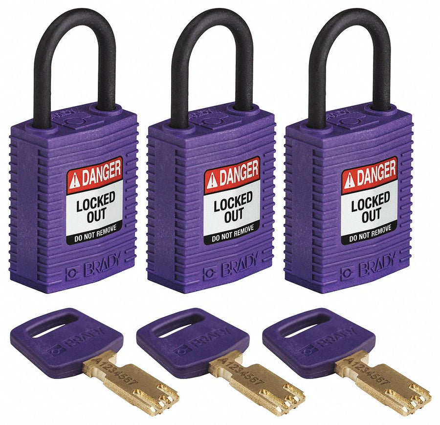 K7458 Lockout Padlock Nylon Purple PK3