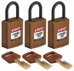 K7458 Lockout Padlock Nylon Brown PK3