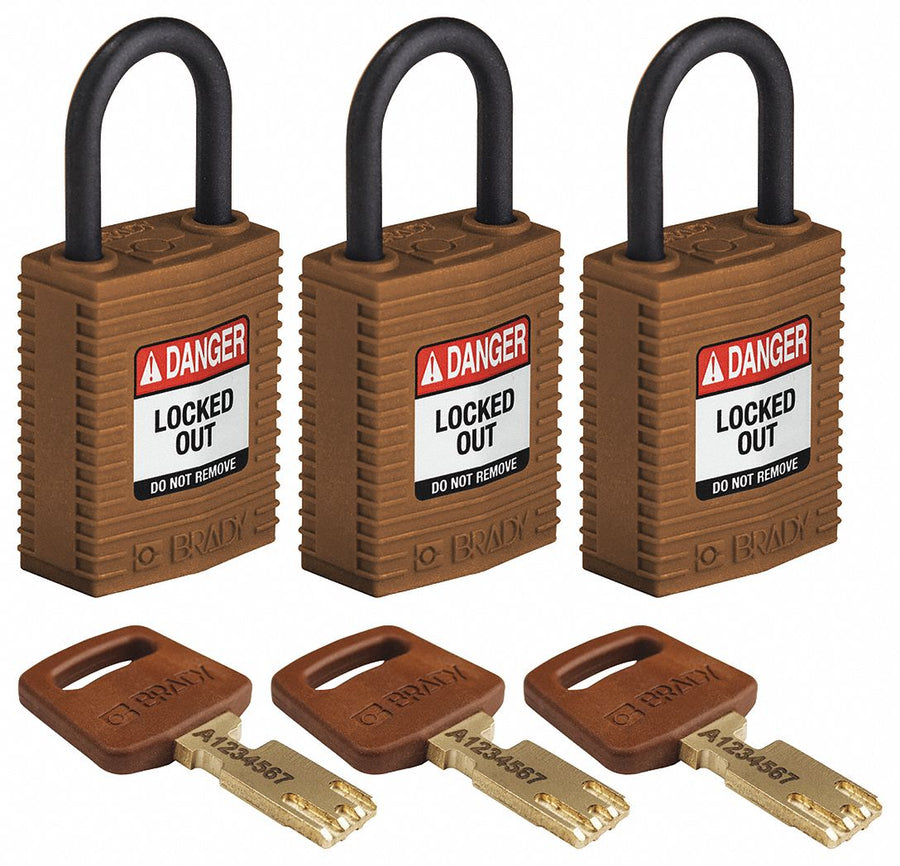 K7458 Lockout Padlock Nylon Brown PK3