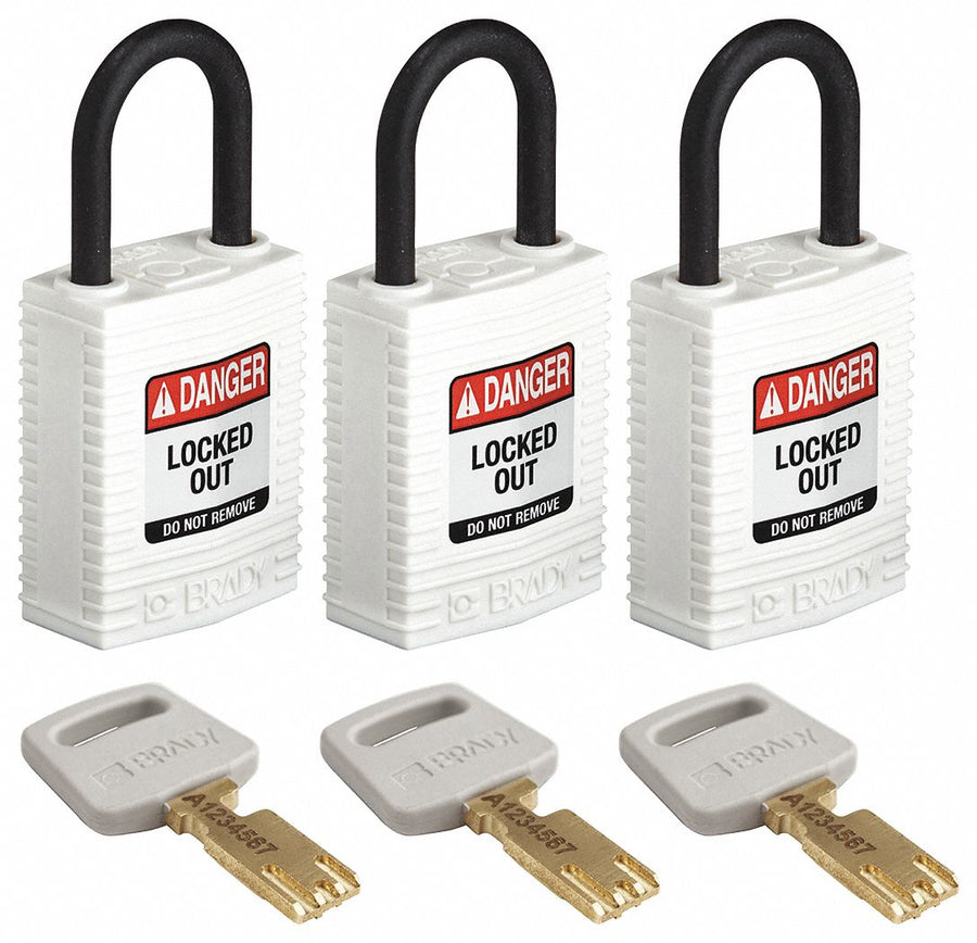 K7458 Lockout Padlock Nylon White PK3
