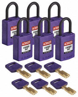 K7460 Lockout Padlock Nylon 1/4 W Purple PK6