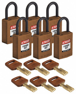 K7460 Lockout Padlock Nylon 1/4 W Brn PK6