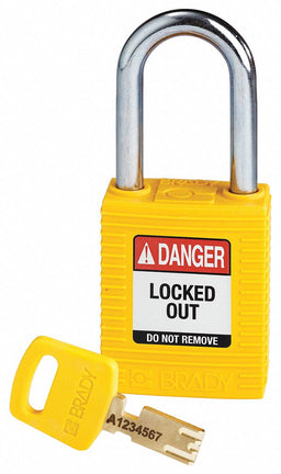Lockout Padlock Yellow 1-13/16 H Body