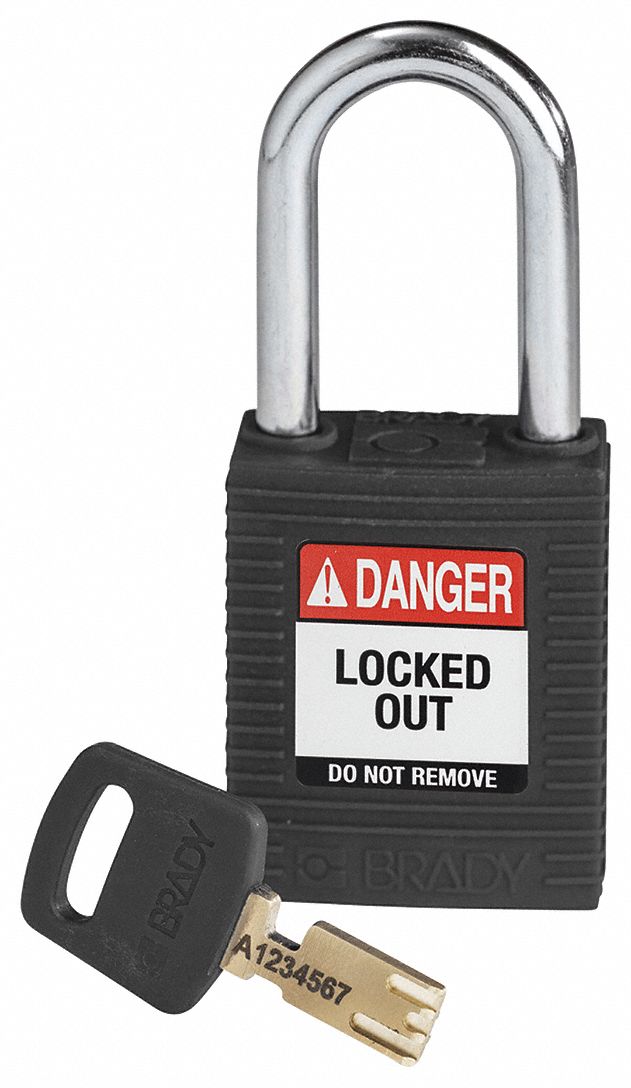 Lockout Padlock Black 1-13/16 H Body