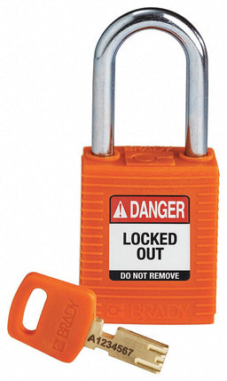 Lockout Padlock Orange 1-13/16 H Body