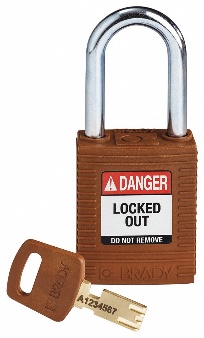 Lockout Padlock Brown 1-13/16 H Body