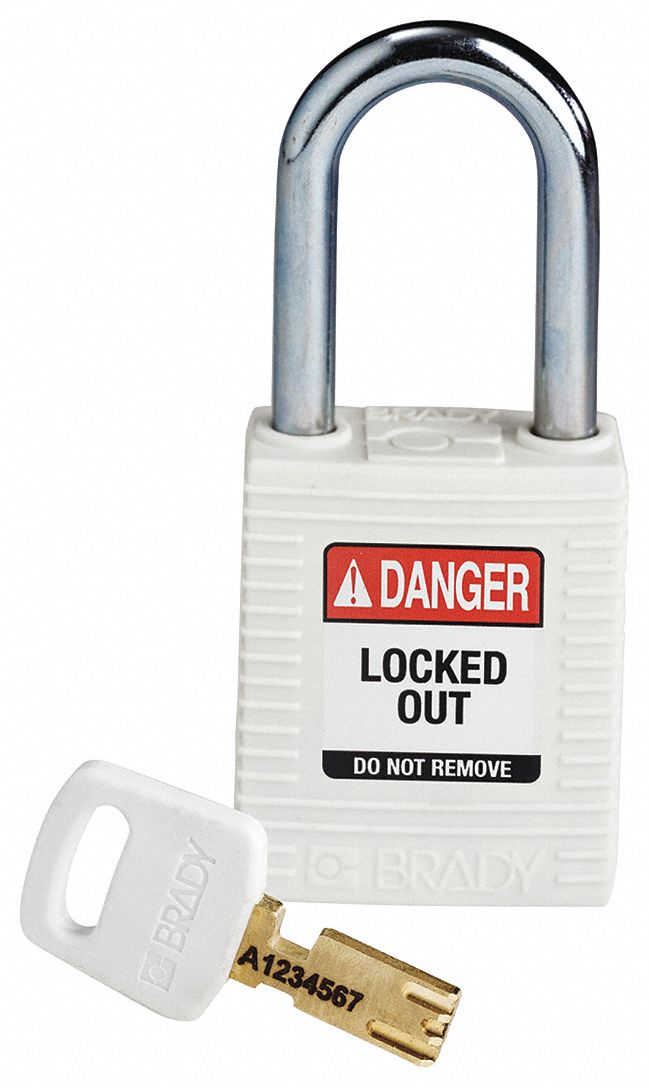 Lockout Padlock White 1-13/16 H Body
