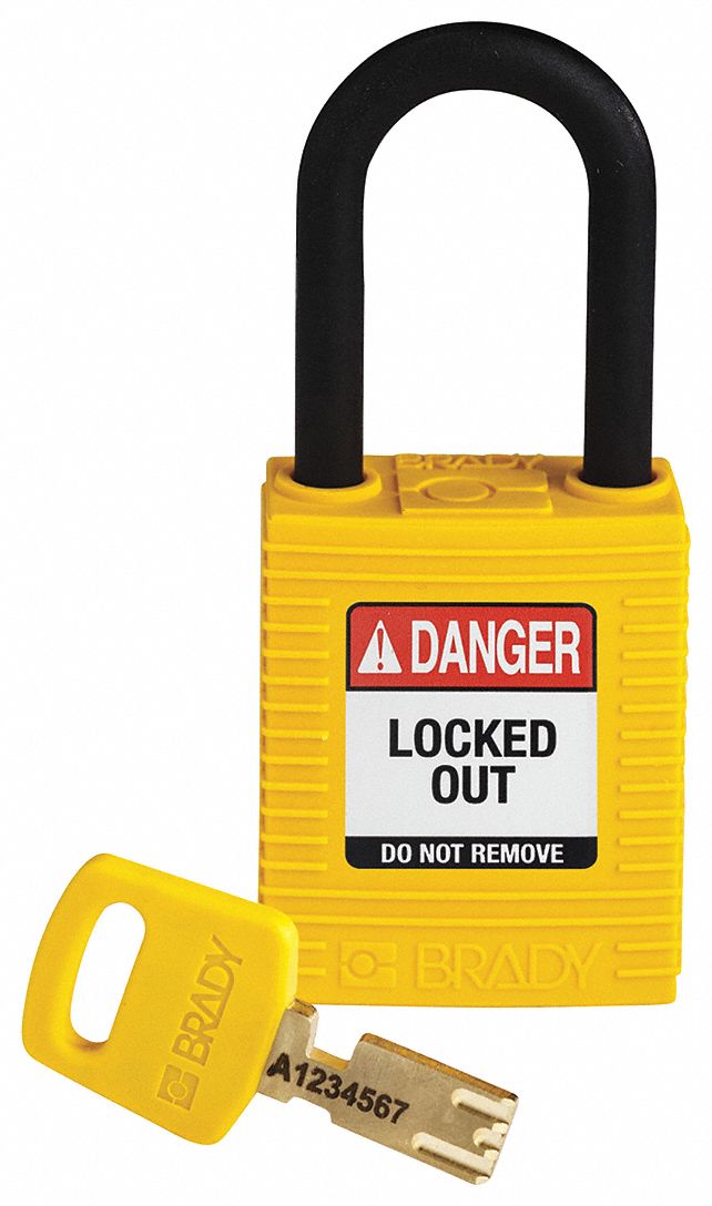 Lockout Padlock Yellow 1-13/16 H Body