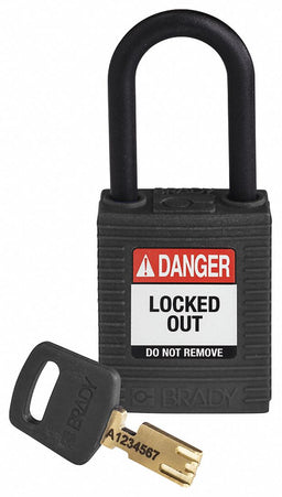 Lockout Padlock Black 1-13/16 H Body