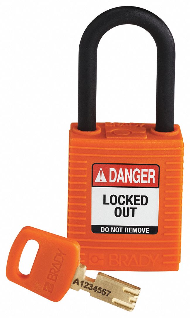 Lockout Padlock Orange 1-13/16 H Body
