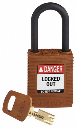 Lockout Padlock Brown 1-13/16 H Body