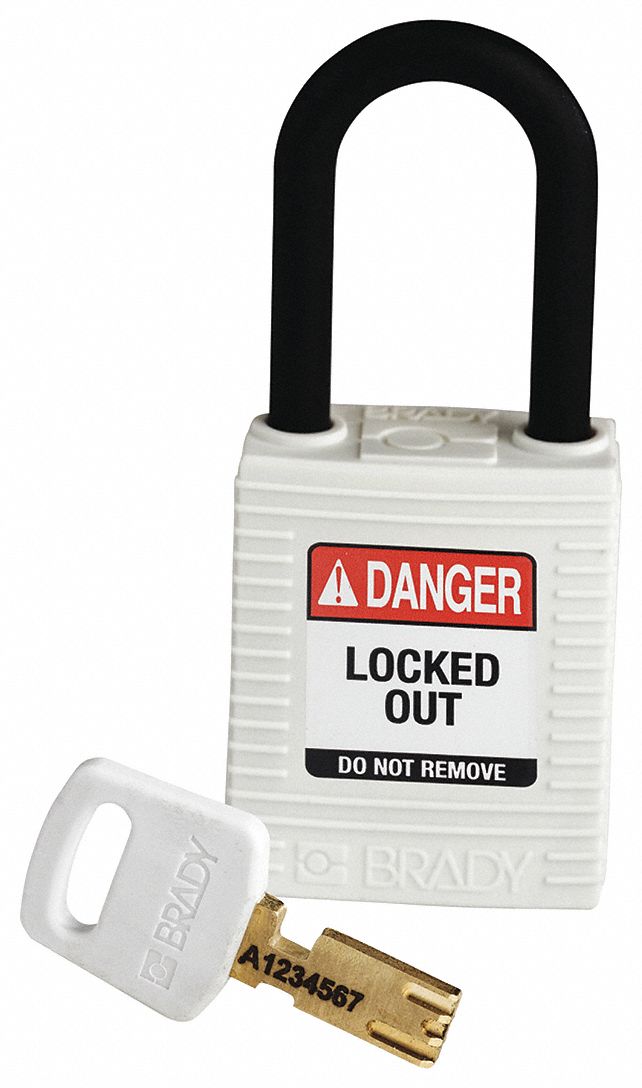 Lockout Padlock White 1-13/16 H Body
