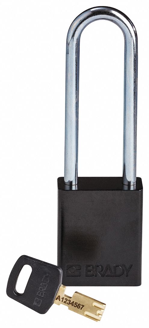 Lockout Padlock Black 1-13/16 H Body